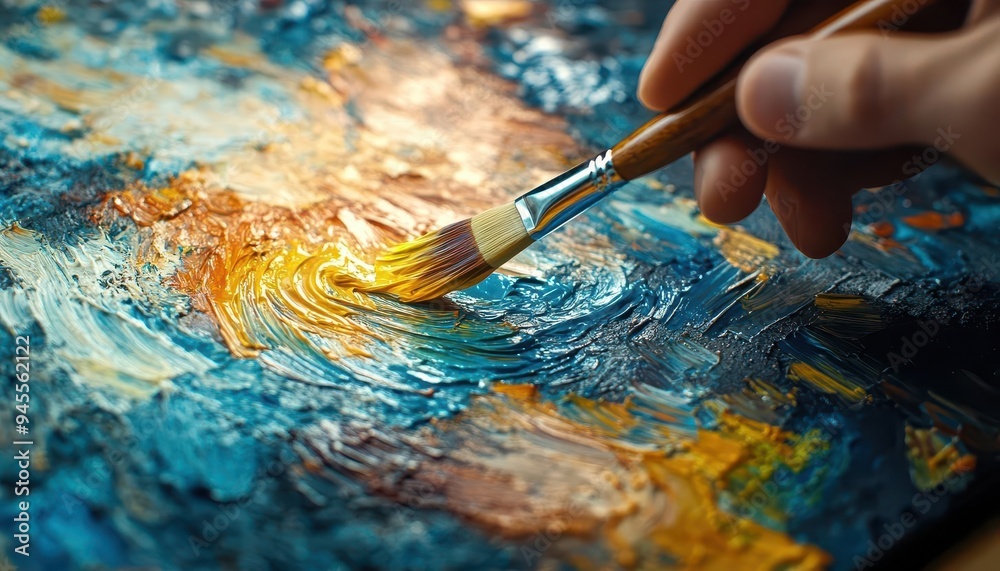 Artist with a paintbrush, creating a digital masterpiece on a holographic canvas, abstract, vibrant colors Artist with a paintbrush, creating a digital masterpiece on a holographic canvas, abstract, vibrant colors