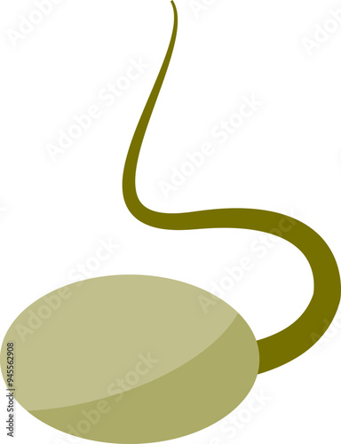 Seed with a green sprout growing, symbolizing new life or beginnings.