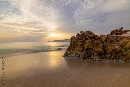 A sunrise view from Ras Al Hadd Beach in the Wilayat of Sur, Sultanate of Oman photo