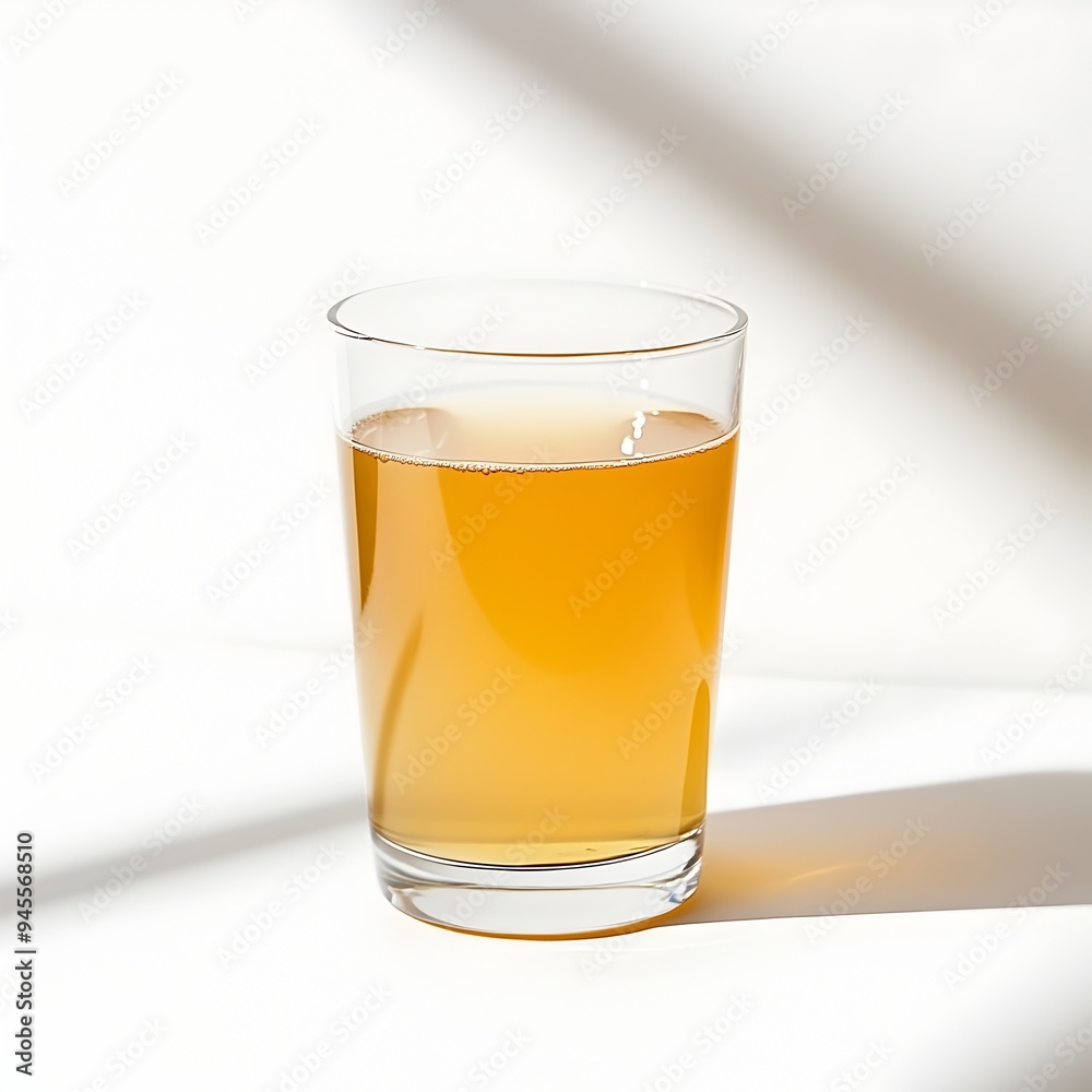 Freshly Brewed Kombucha Drink in Transparent Glass on White Background Healthy Fermented Beverage with Probiotics and Natural Nutrients Freshly Brewed Kombucha Drink in Transparent Glass on White Background Healthy Fermented Beverage with Probiotics and Natural Nutrients