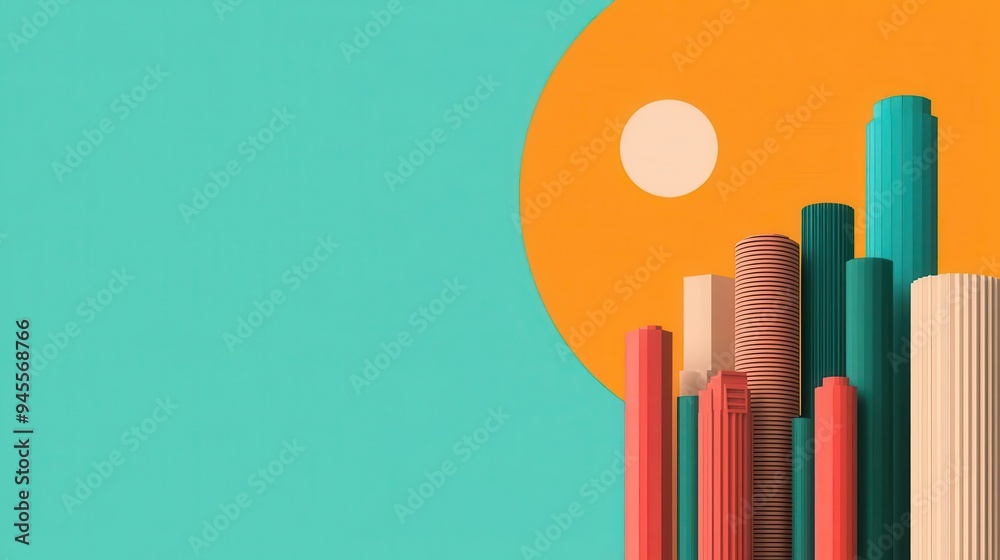 Obraz premium Data driven insights on global stock markets flat design, side view, economic theme, animation, Triadic Color Scheme