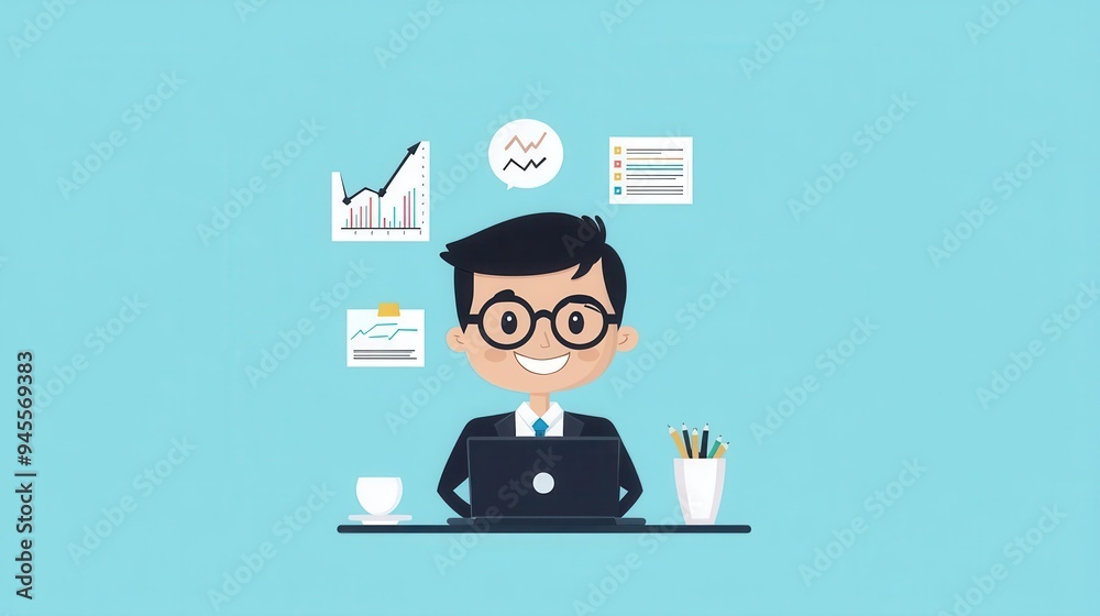 Stock market analysis strategy flat design, front view, business theme, cartoon drawing, Triadic Color Scheme Stock market analysis strategy flat design, front view, business theme, cartoon drawing, Triadic Color Scheme