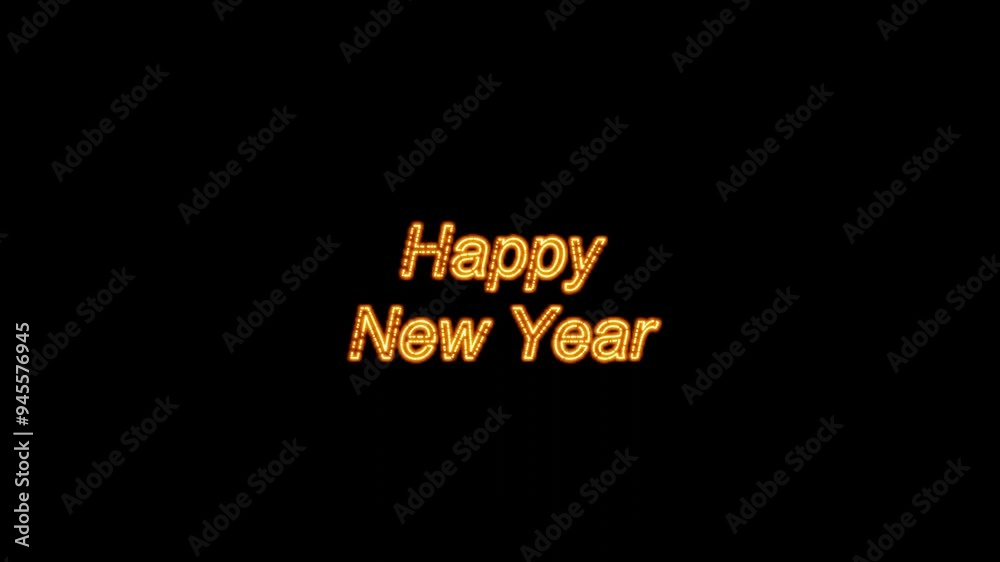 3d animated text happy new year with fireworks effect on black background. 3d animated text happy new year with fireworks effect on black background.