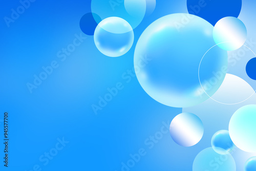 Abstract 3D geometric bokeh gradient soft light blue background for Graphic Business hitech technology digital design illustration web template background backdrop desktop wallpaper bubbles texture