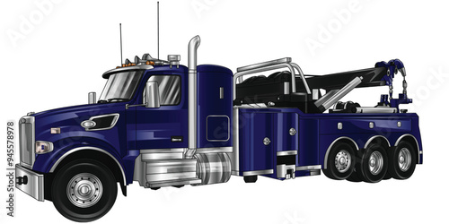 Outline dark blue and painted truck. Isolated in black background, for t-shirt design, print, and for business purposes.