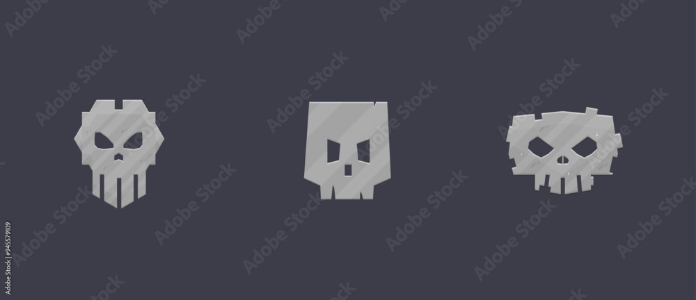 Skulls Set Icon Logo Element Sci Fi Futuristic Square Cartoon Military Vector Design Skulls Set Icon Logo Element Sci Fi Futuristic Square Cartoon Military Vector Design