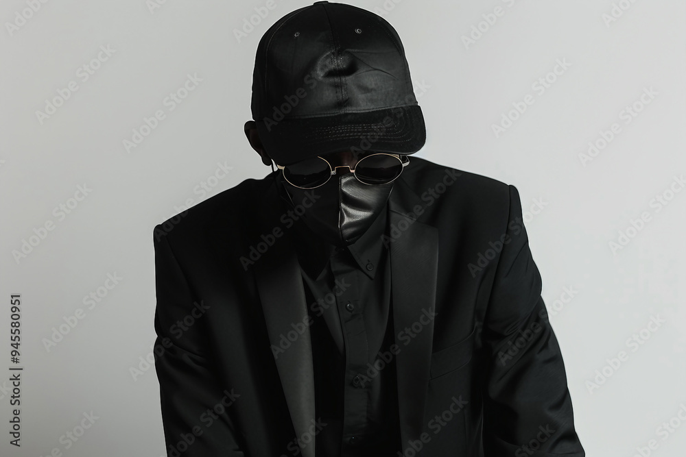 Thief in black clothes criminal action shop lifting street violence citizen robbery, Generative AI Thief in black clothes criminal action shop lifting street violence citizen robbery, Generative AI
