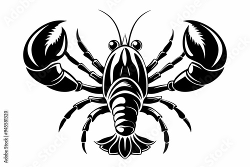 Lobster silhouette vector art illustration