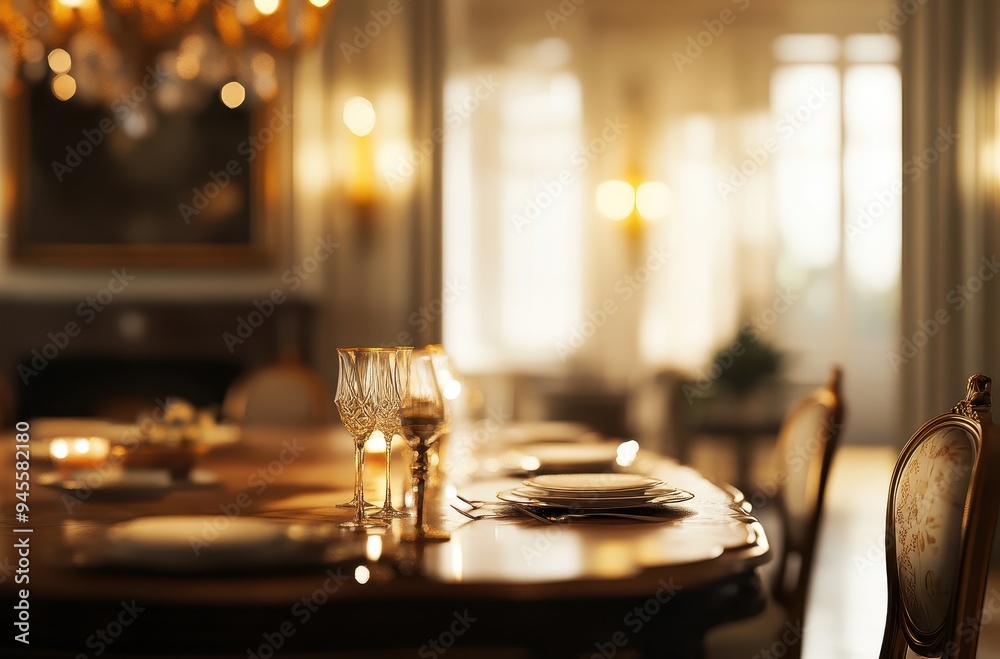 Elegant Dining Table Setting in a Luxurious Interior