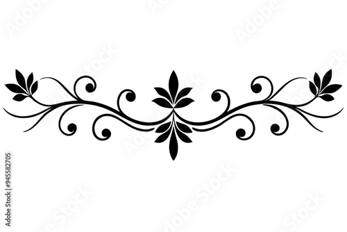 elegant floral vector ornamental dividers on white background 