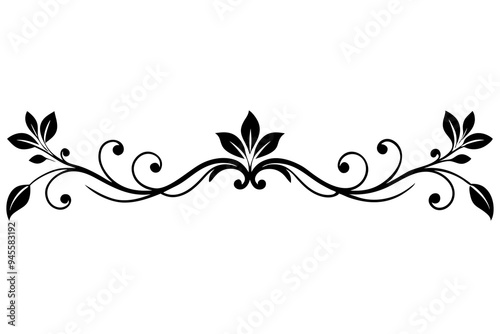 elegant floral vector ornamental dividers on white background 
