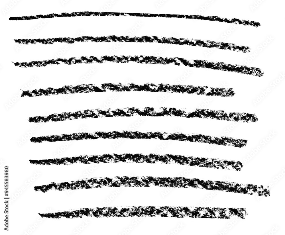 Obraz premium Sammlung von handgemalten Kreidestreifen in schwarz