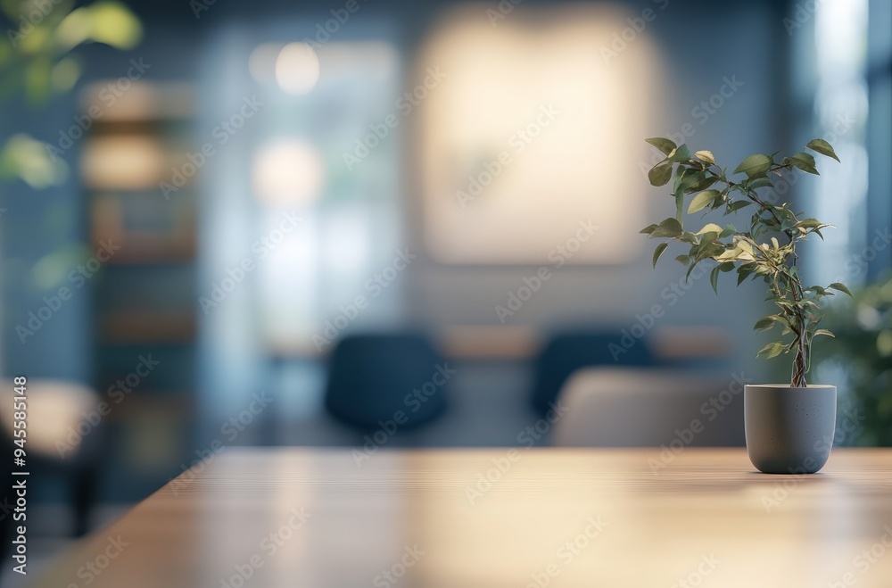 A Minimalist Table Setting with a Plant in a Pot A Minimalist Table Setting with a Plant in a Pot