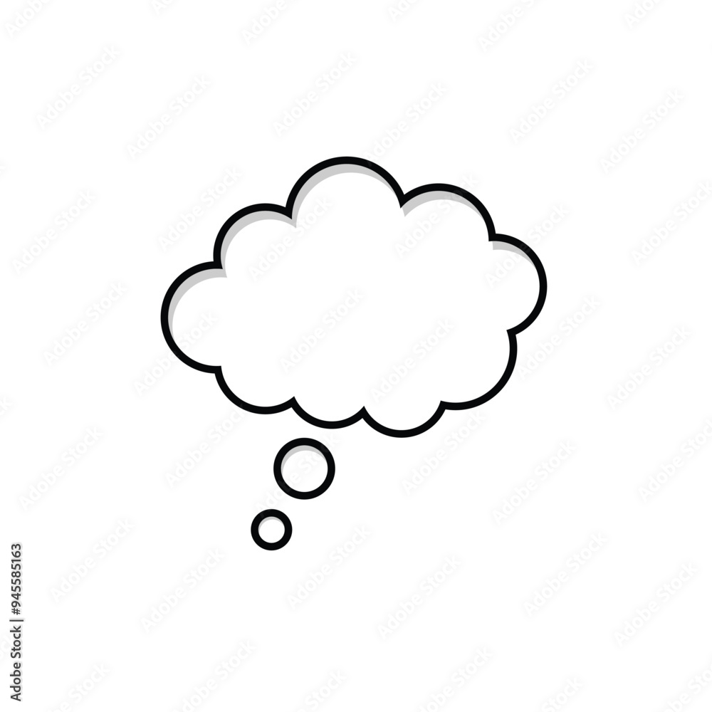 Thinking sign symbol. speech bubble on white background. communication talking speaking concepts. message box outline cartoon illustration Thinking sign symbol. speech bubble on white background. communication talking speaking concepts. message box outline cartoon illustration
