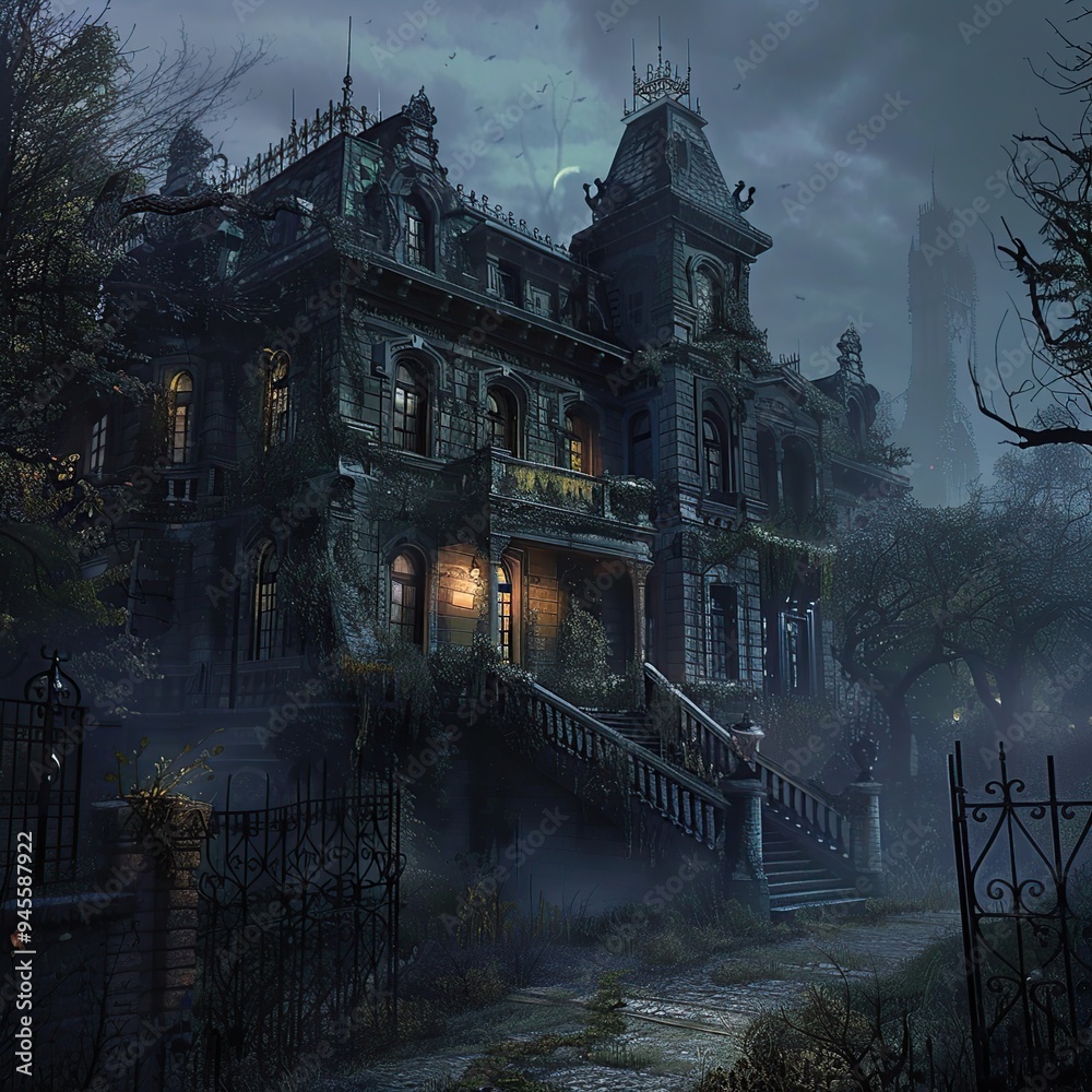 Obraz premium Haunted Manor Echoes of the Past