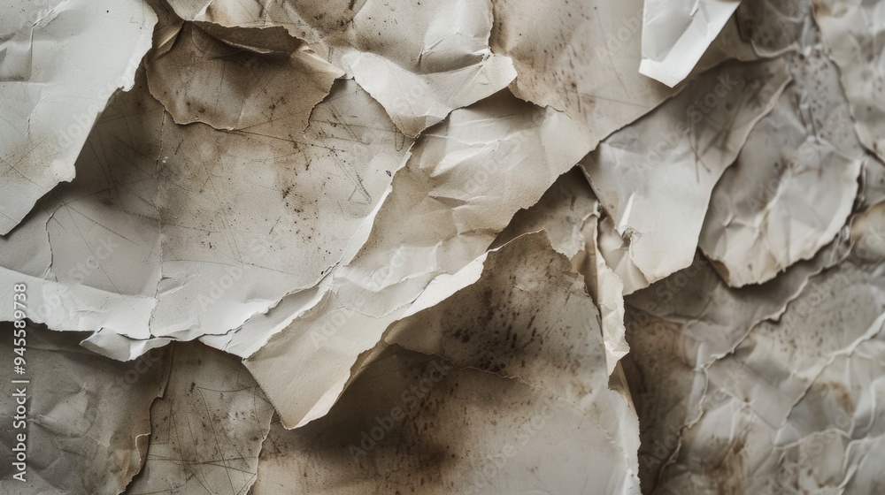 A close-up shot of a piece of paper stuck on a wall, providing a detailed view of the textured surface and subtle folds A close-up shot of a piece of paper stuck on a wall, providing a detailed view of the textured surface and subtle folds