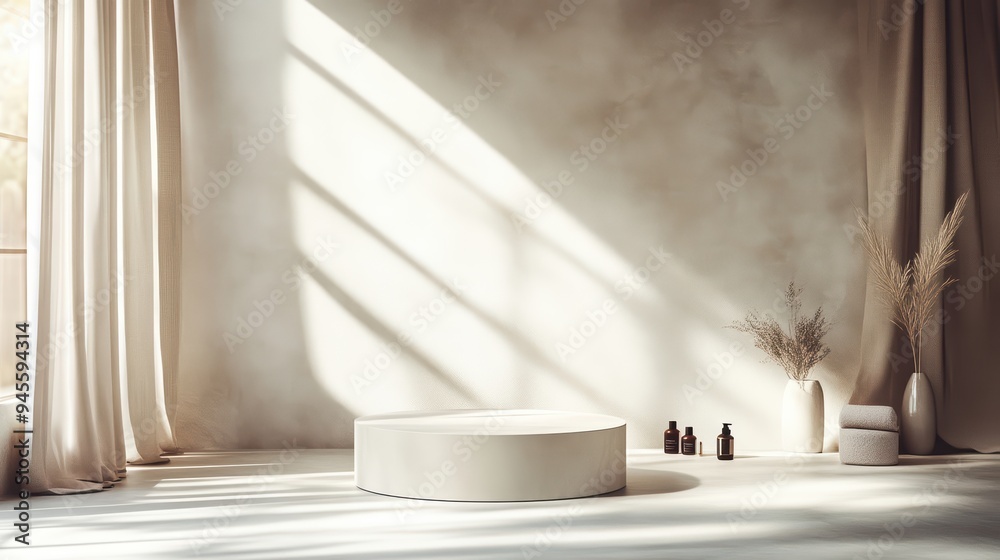 Serene interior featuring soft lighting and natural decor, ideal for relaxation or spa-themed projects. Serene interior featuring soft lighting and natural decor, ideal for relaxation or spa-themed projects.