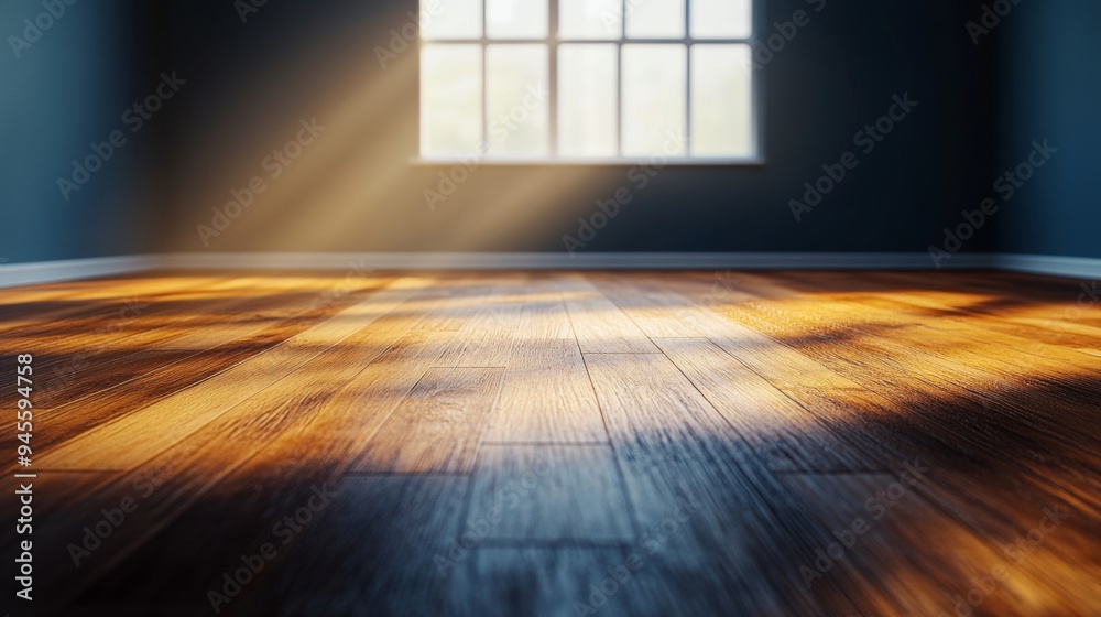 A room with a window and wooden floors A room with a window and wooden floors