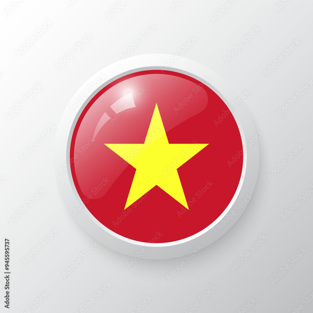 3D Button with Vietnam flag. as round glossy icon on background isolated. Vector illustration eps 10.
3D Button with Vietnam flag. as round glossy icon on background isolated. Vector illustration eps 10.