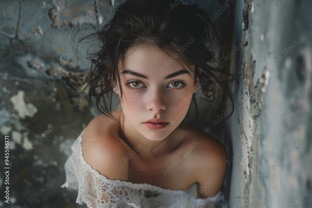 Fototapeta premium A beautiful young woman poses for a photo shoot