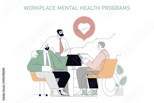 male vulnerability. Flat Vector Illustration