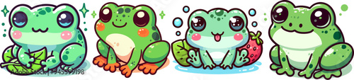 cute cartoon smiling frog