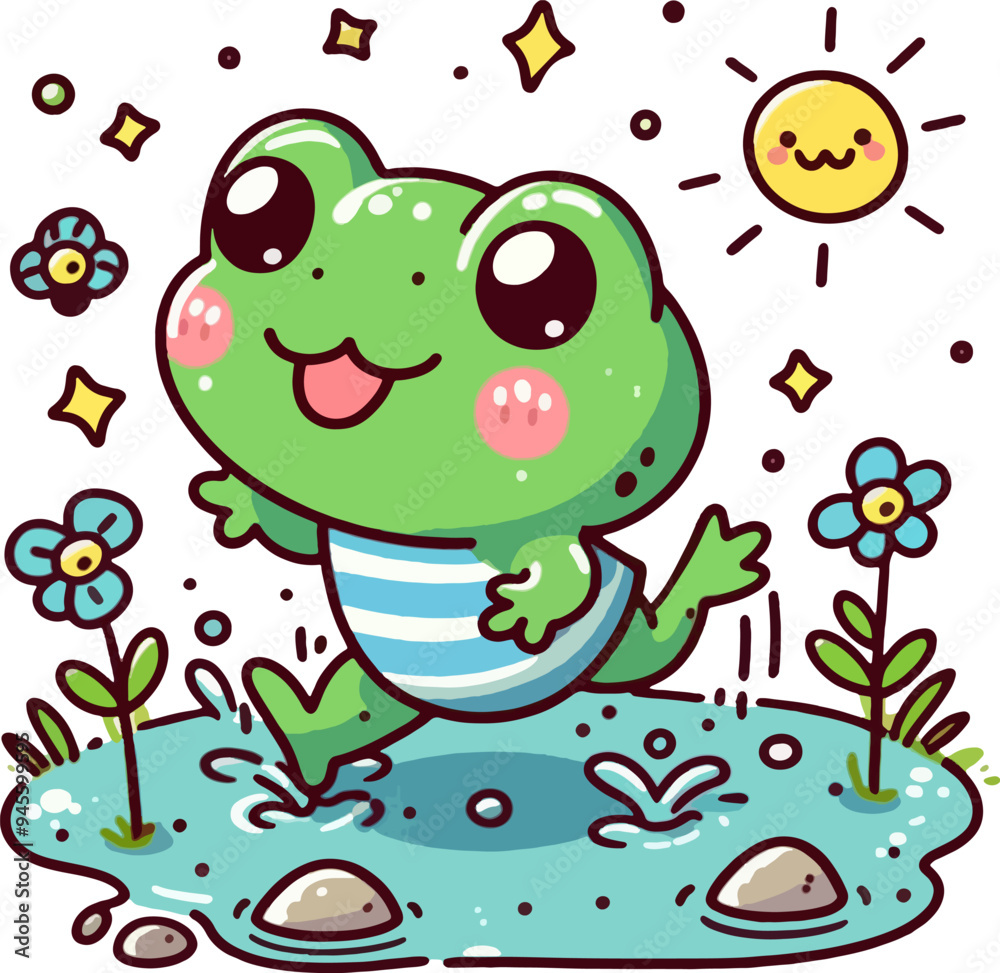 cute cartoon smiling frog cute cartoon smiling frog