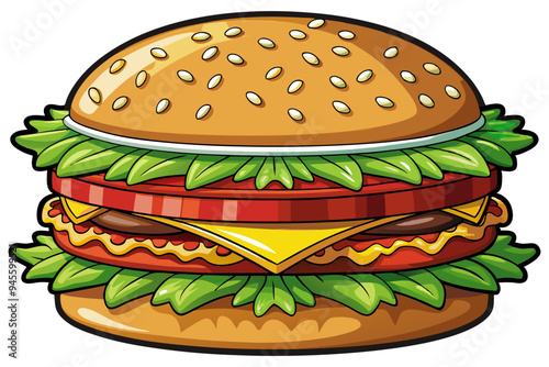 Delicious Burger Clipart: Perfect for Menus and Promotions