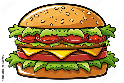 Delicious Burger Clipart: Perfect for Menus and Promotions