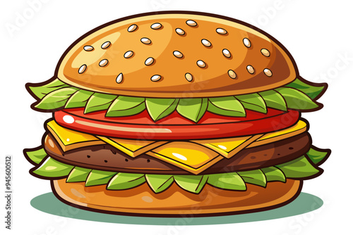 Delicious Burger Clipart: Perfect for Menus and Promotions