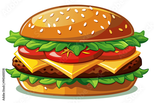 Delicious Burger Clipart: Perfect for Menus and Promotions