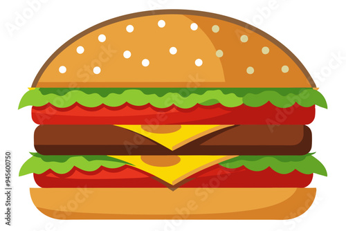 Delicious Burger Clipart: Perfect for Menus and Promotions