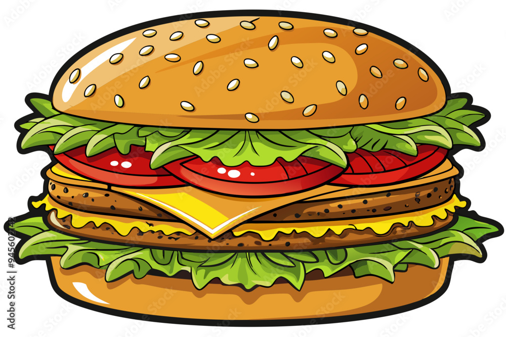 Vector Burger Clipart: Ideal for Restaurant Designs and Ads Vector Burger Clipart: Ideal for Restaurant Designs and Ads
