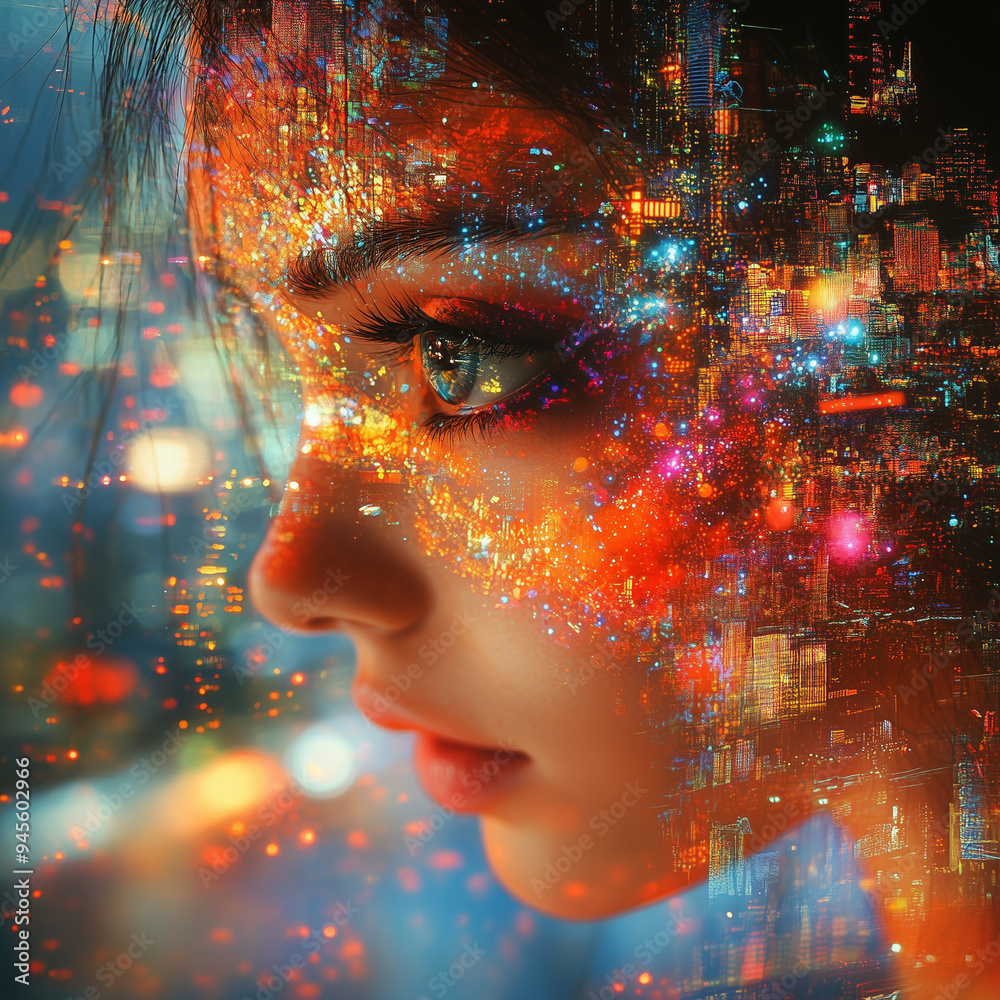 Girl in the city of future Girl in the city of future