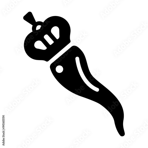 A filled style icon of cornicello symbol 