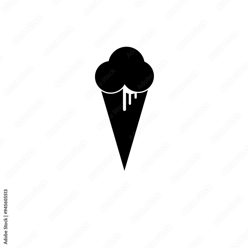 Ice Cream, Sweetness Solid Flat Vector Icon Isolated on White Background. Ice Cream, Sweetness Solid Flat Vector Icon Isolated on White Background.