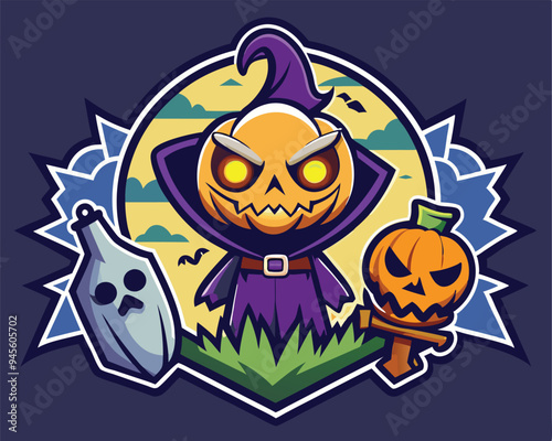 hallowen t shirt and sticker vector illustration design