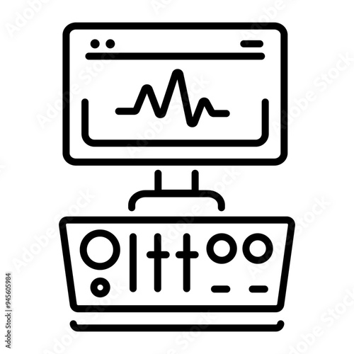 An outline icon of sound mixer device 