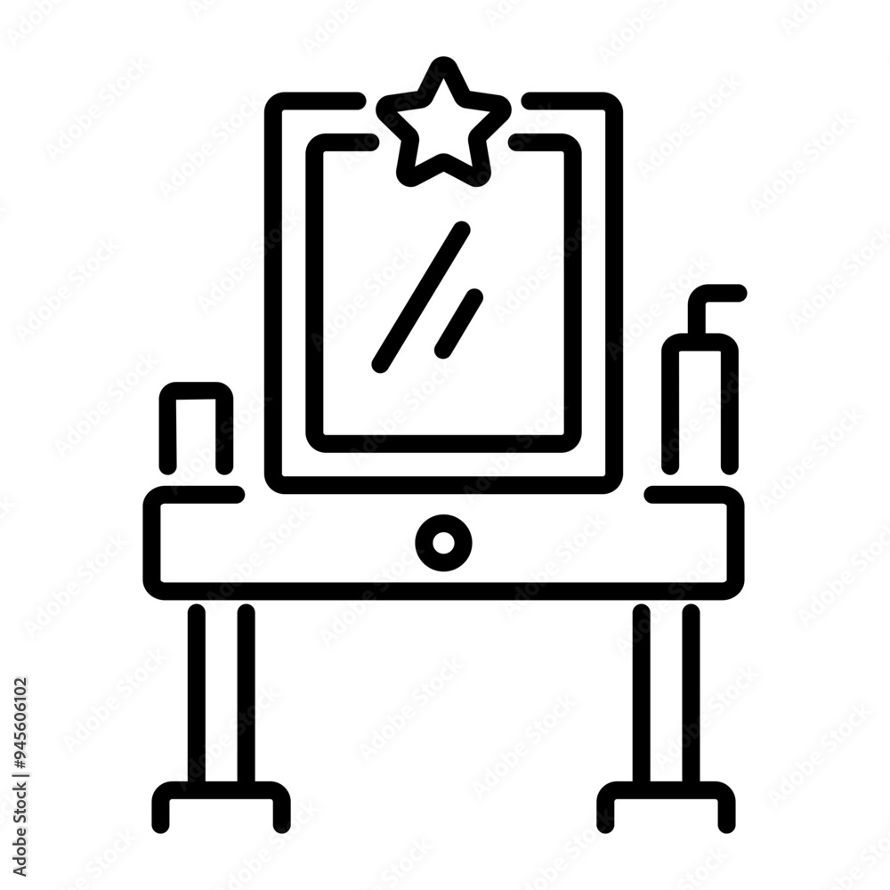 An outline icon of vanity mirror An outline icon of vanity mirror