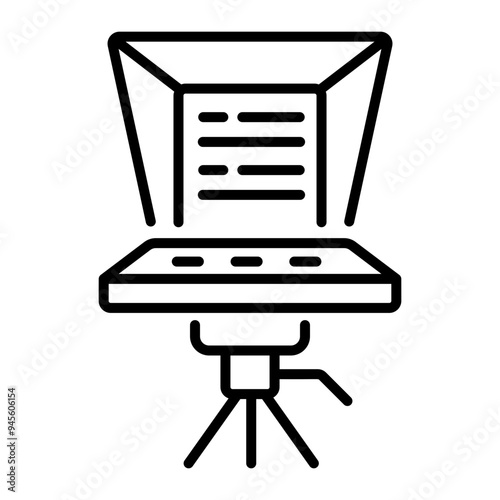 Quadro su tela Teleprompter icon designed in line style