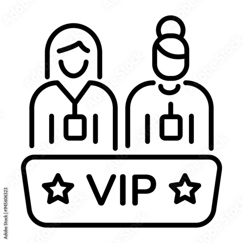 An outline icon of vip guests 