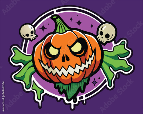 hallowen t shirt and sticker vector illustration design