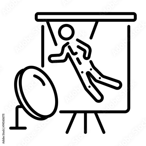 A line icon of chroma key 