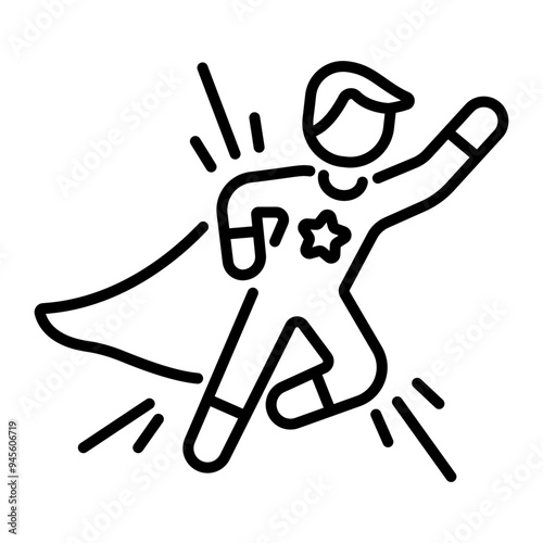 Linear icon of superhero costume  