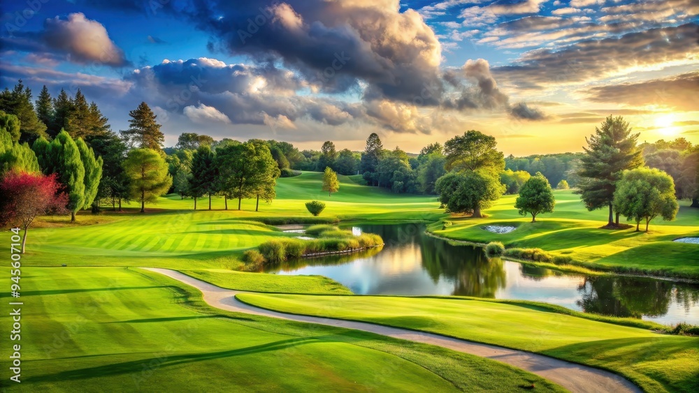 A scenic golf course with lush green fairways and beautiful landscaping, golf course, greenery, fairway, golfing, sports A scenic golf course with lush green fairways and beautiful landscaping, golf course, greenery, fairway, golfing, sports