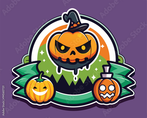 hallowen t shirt and sticker vector illustration design