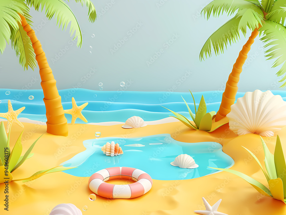 Fototapeta premium summer beach scene