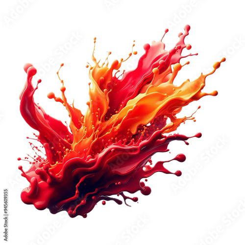 red paint splashes photo