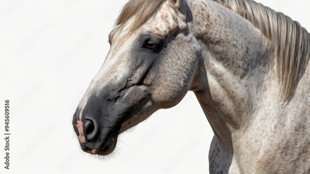 Horse head isolated on transparent or white background PNG
