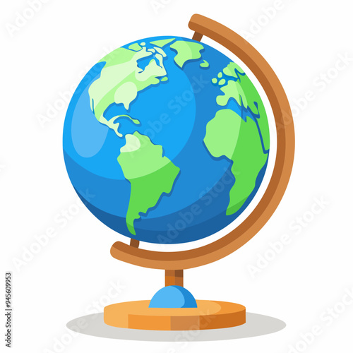 Globe vector illustration flat style. World travel, adventure